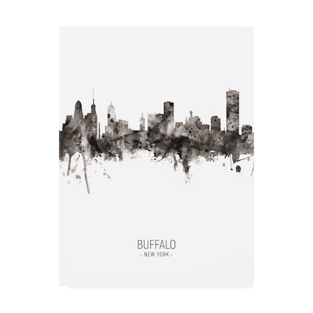 Michael Tompsett 'Buffalo New York Skyline Portrait II' Canvas Art,14x19